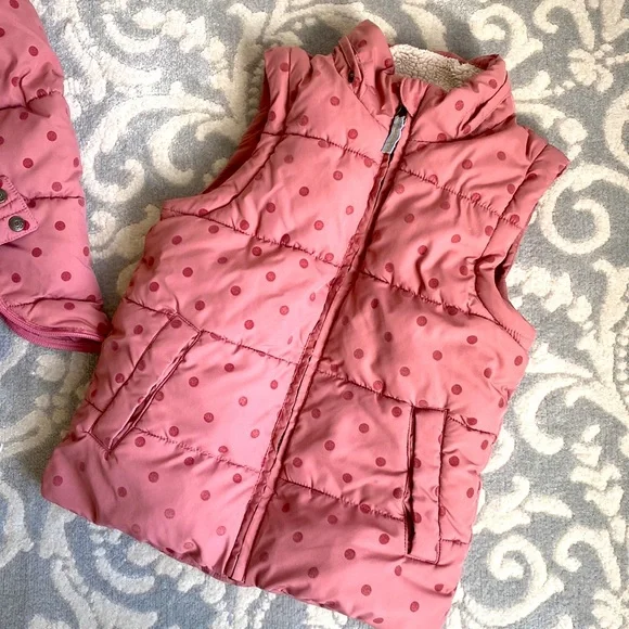 Mini Boden Puffer Dot Coat 2-in-1 sz 5/6yr - Picture 3 of 5